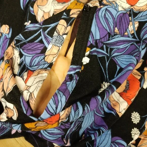 Free People Crop Blouse Women's XS Floral Boho Festival Oversized Resort Vacay - Picture 5 of 11